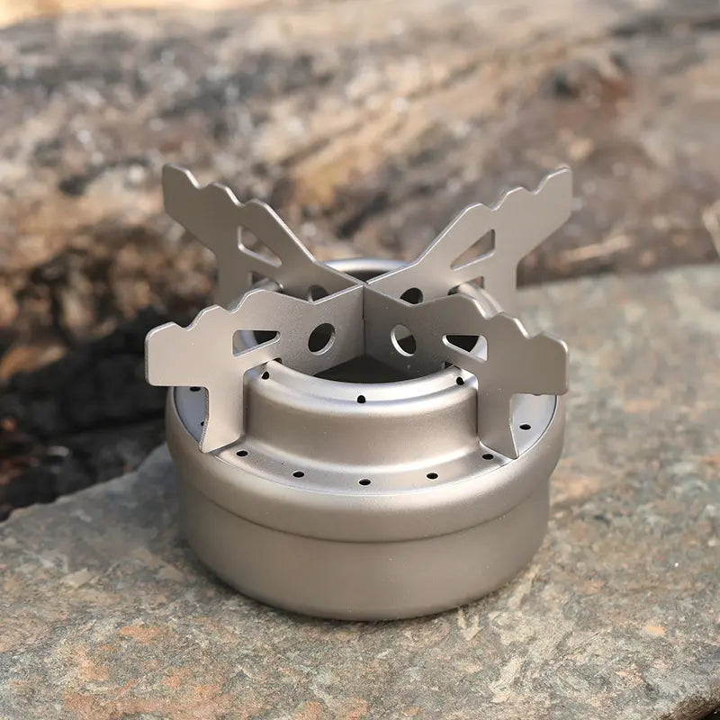 Titanium Alchol Burner with Stand